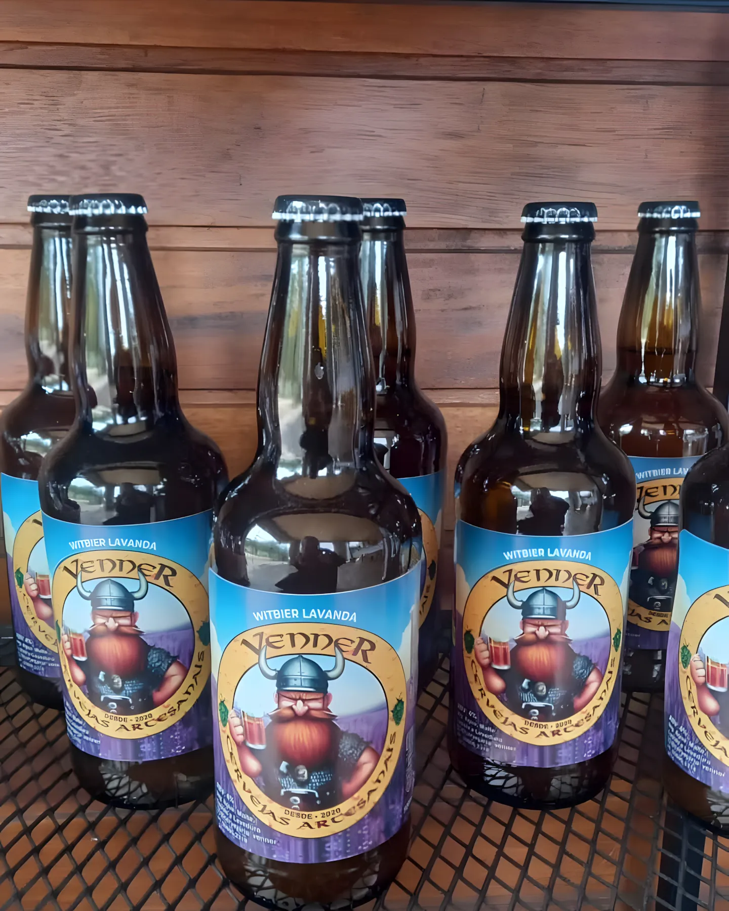 Garrafas de cerveja de lavanda